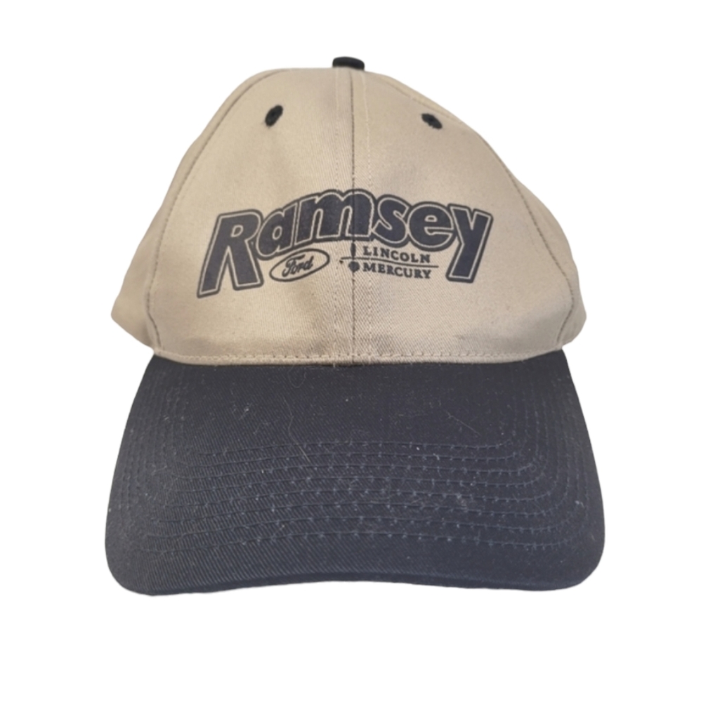 Vitronic Ramsey Motors Beige/Blue Baseball Hat